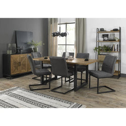 Aspen Extending Rustic Dining Table & Chairs - Dark Grey