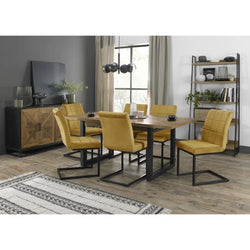 Aspen Extending Rustic Dining Table & Chairs - Mustard