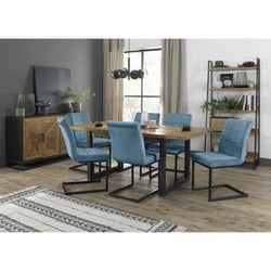 Aspen Extending Rustic Dining Table & Chairs - Petrol Blue