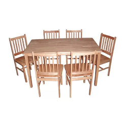 Callie 7pcs Rustic Dining Table & Chairs
