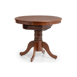 Candi Round Extendable Rustic Dining Table - Mahogany