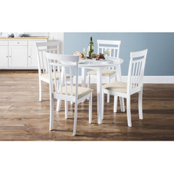 Cortne Drop Leaf Farmhouse Dining Table & Chairs - White