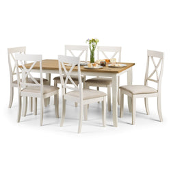 Davie Farmhouse Dining Table & Chairs - Ivory