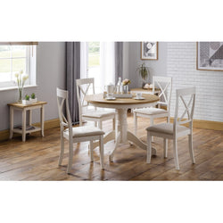 Davie Round Farmhouse Dining Table & Chairs - Ivory