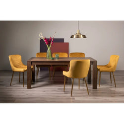 Egeria Extending Rustic Dining Table & Chairs - Mustard