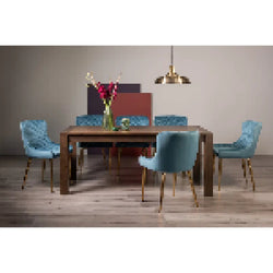 Egeria Extending Rustic Dining Table & Chairs - Petrol Blue