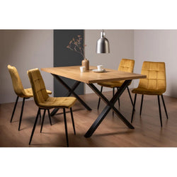 Paxton Rustic Dining Table & Chairs - Mustard