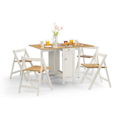 Savana Farmhouse Dining Table & Chairs - White & Natural Finish