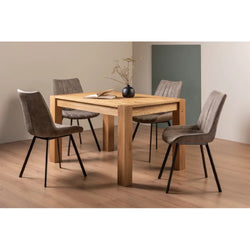 Silas Extending Rustic Dining Table & Chairs - Tan