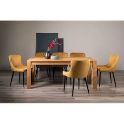 Skylar Extending Rustic Dining Table & Chairs - Mustard