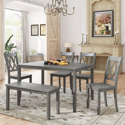 Welch Rustic Dining Table & Chairs - Light Grey