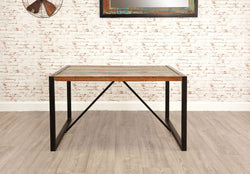 Port 4-Seater Reclaimed Wood Dining Table - Brown & Black