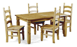 Burr Extending Rustic Dining Table and Chairs