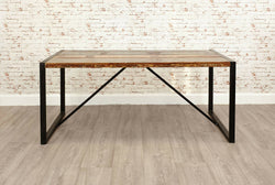 Port 6-Seater Reclaimed Wood Dining Table - Brown & Black