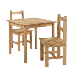 Lakey Rustic Dining Table & Chairs Brown Color