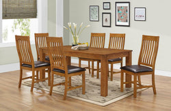 Ellis Rustic Dining Table & Chairs in Brown Color