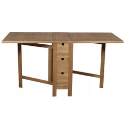 Pixie Drop Leaf Rustic Dining Table in  Brown Color with Storage Space