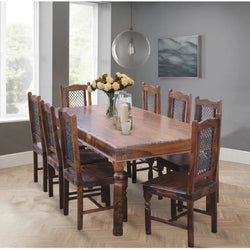 Lovisa 200cm Rustic Dining Table in  Mid Brown Color